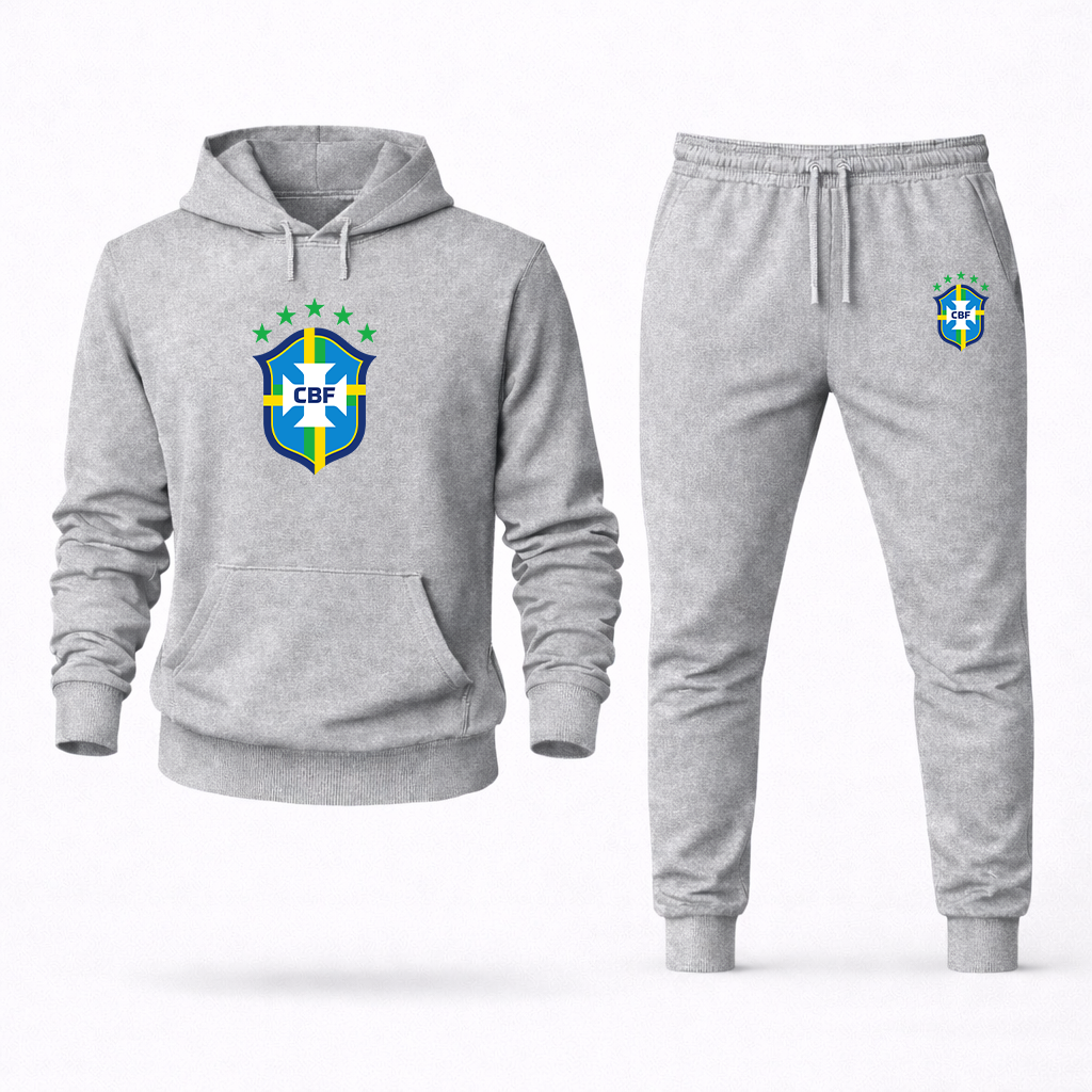 Men's Brazil National Soccer Team Hoodie Joggers Set
