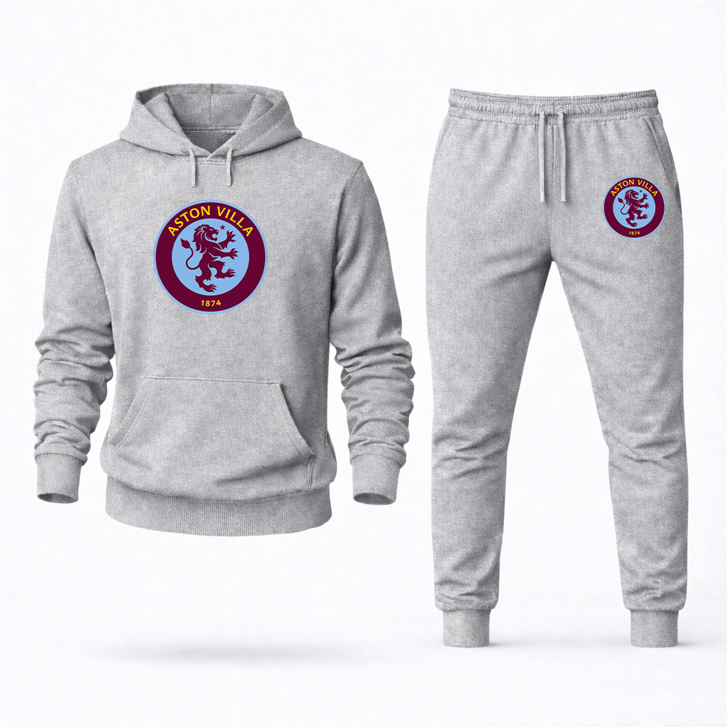 Men's Aston Villa FC Logo Hoodie Joggers Set