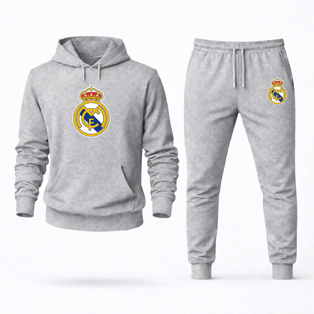 Men’s Real Madrid Soccer Logo Hoodie Joggers Set