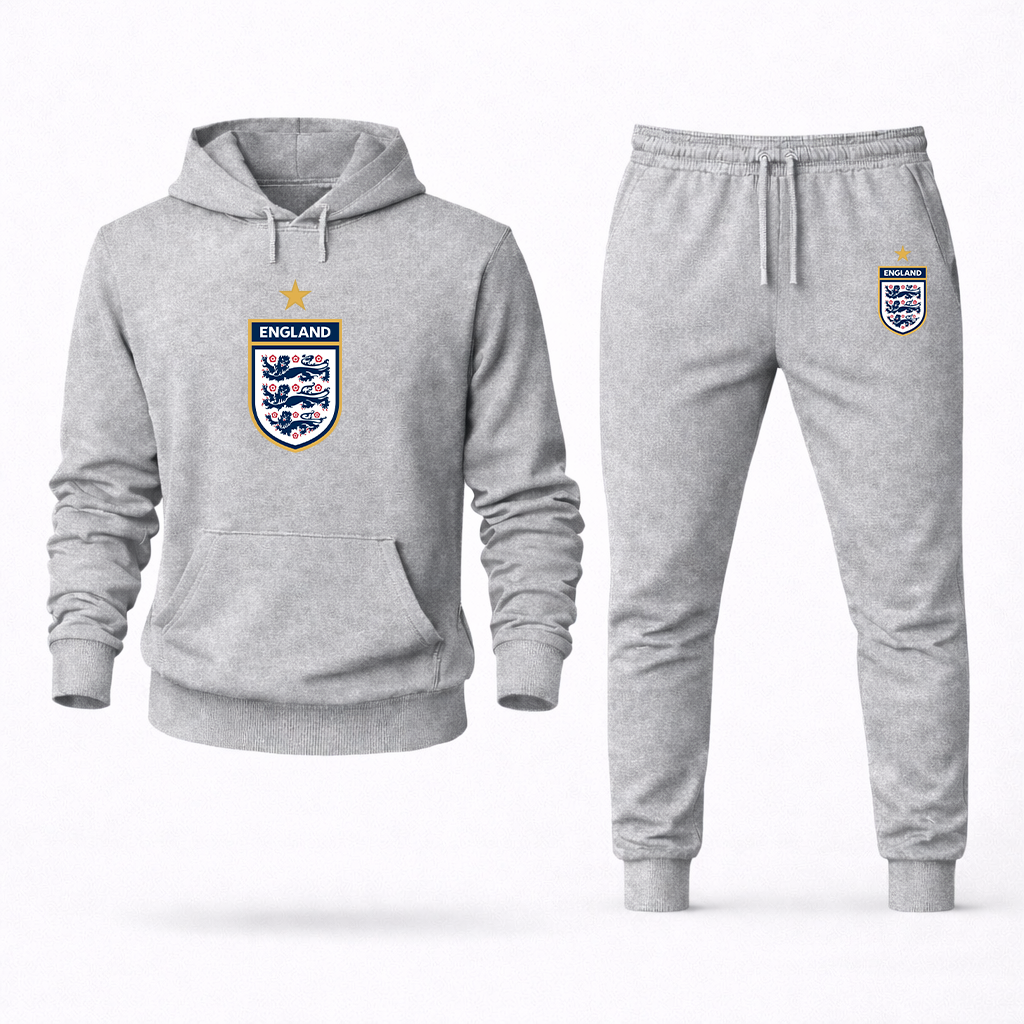 Men's England National Soccer Team Logo Hoodie Joggers Set
