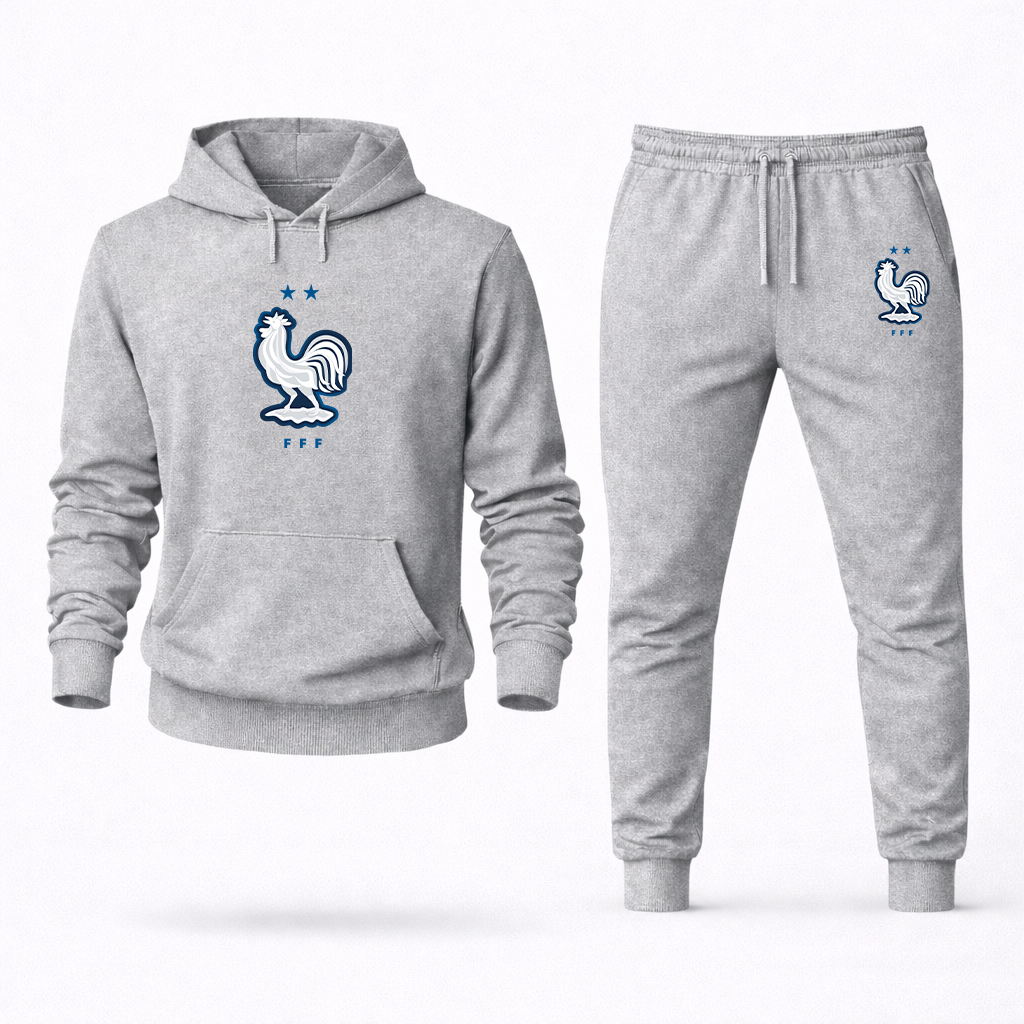 Men's France National Soccer Team  Logo Hoodie Joggers Set