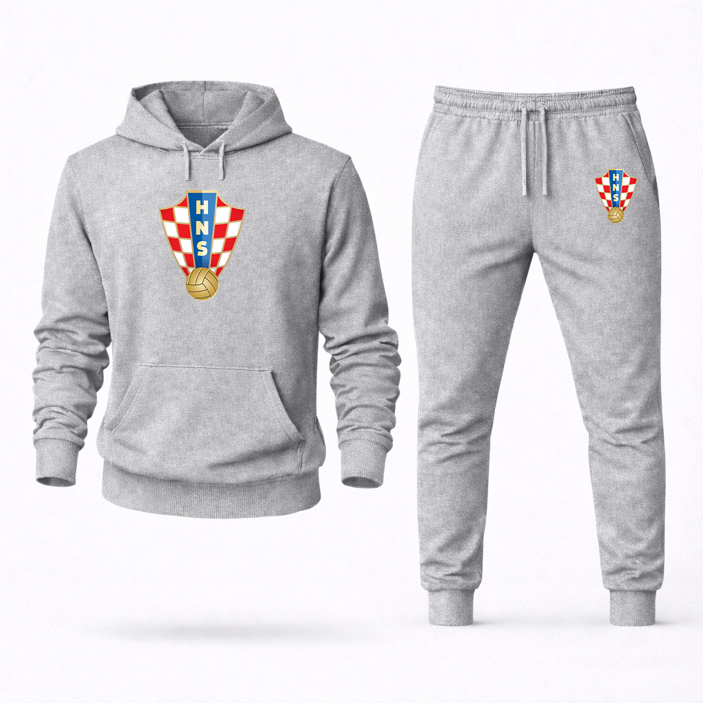 Men's Croatia National Soccer Team Hoodie Joggers Set