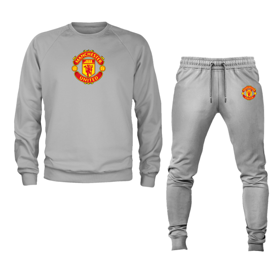 Men’s Manchester United Soccer Soccer Logo Crewneck Sweatshirt Joggers Suit