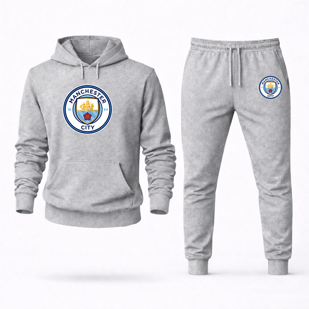 Men's Manchester City Soccer Logo Hoodie Joggers Set
