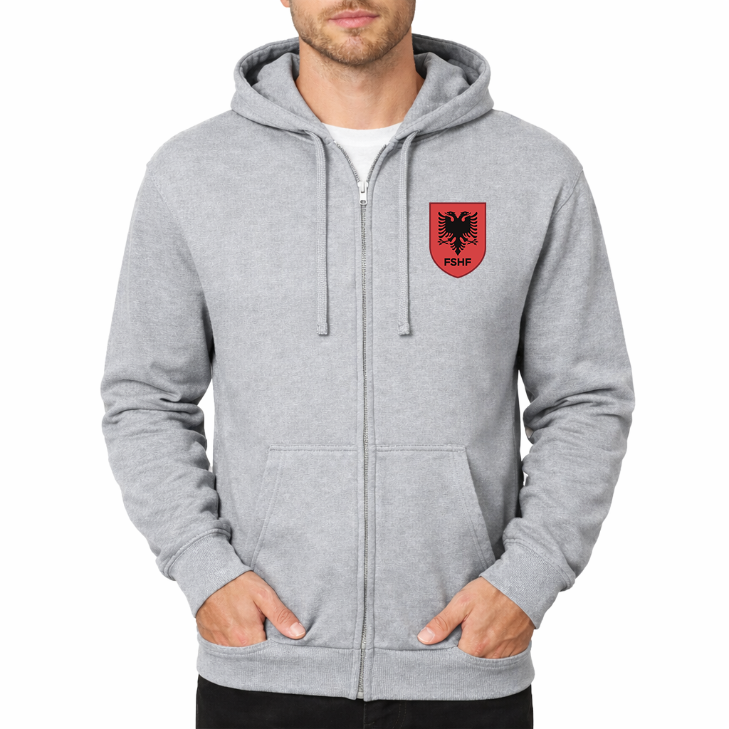 Men's Albania National Soccer Team Zipper Hoodie