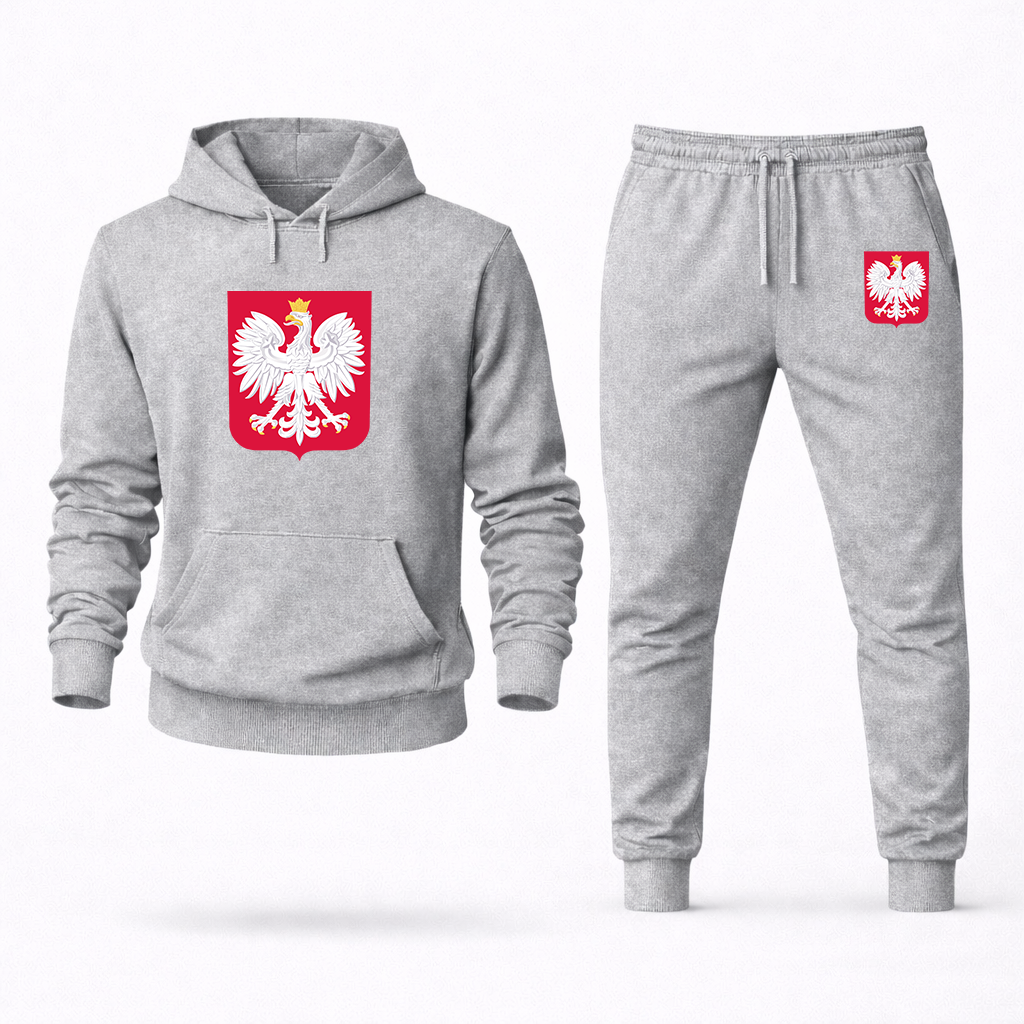 Men's Poland National Soccer Team Hoodie Joggers Set