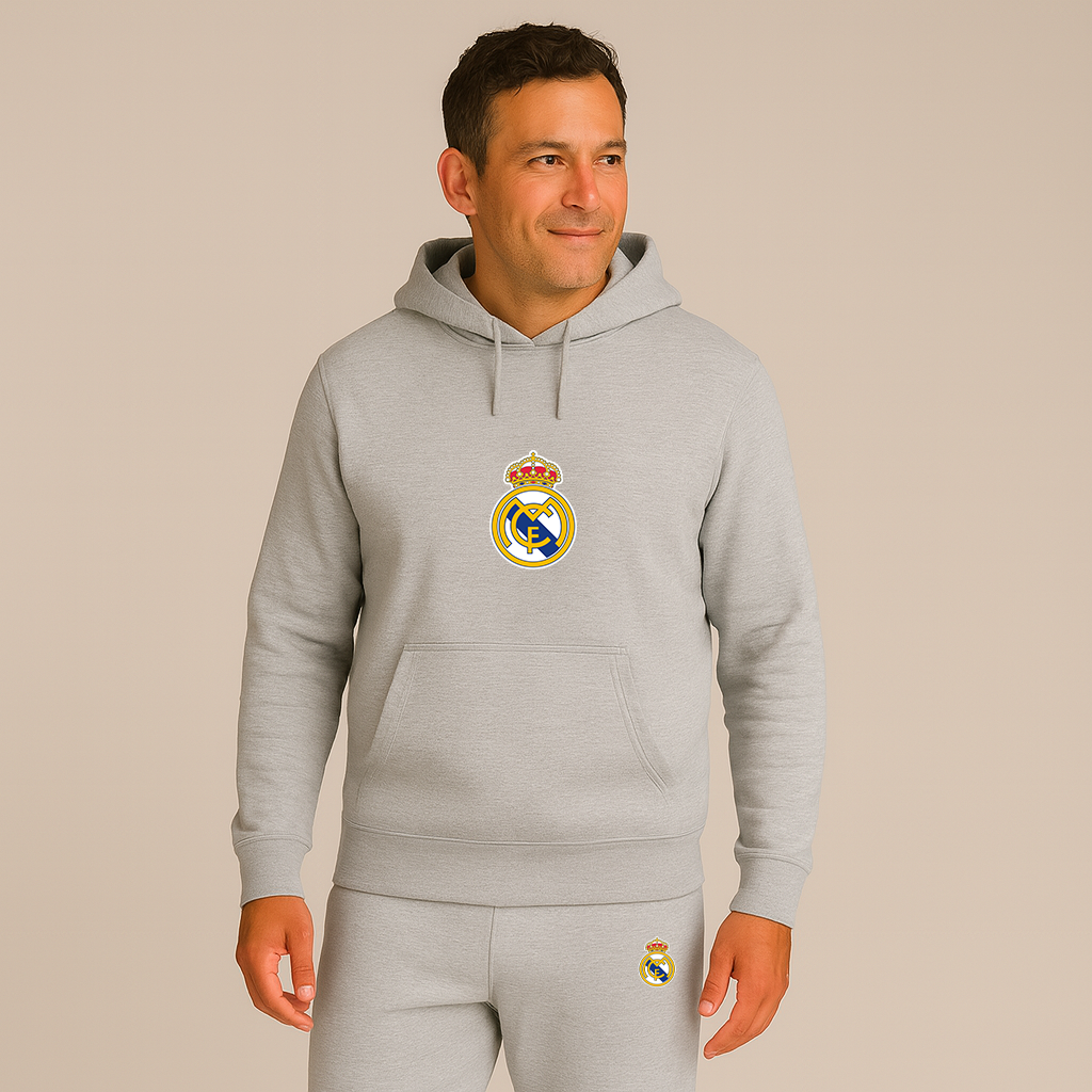 Men’s Real Madrid Soccer Logo Hoodie Joggers Set