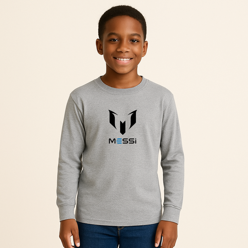 Youth Kids Lionel Messi Air Messi Soccer Long Sleeve T-Shirt