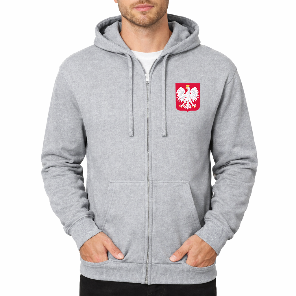 Men's Poland National Soccer Team Zipper Hoodie
