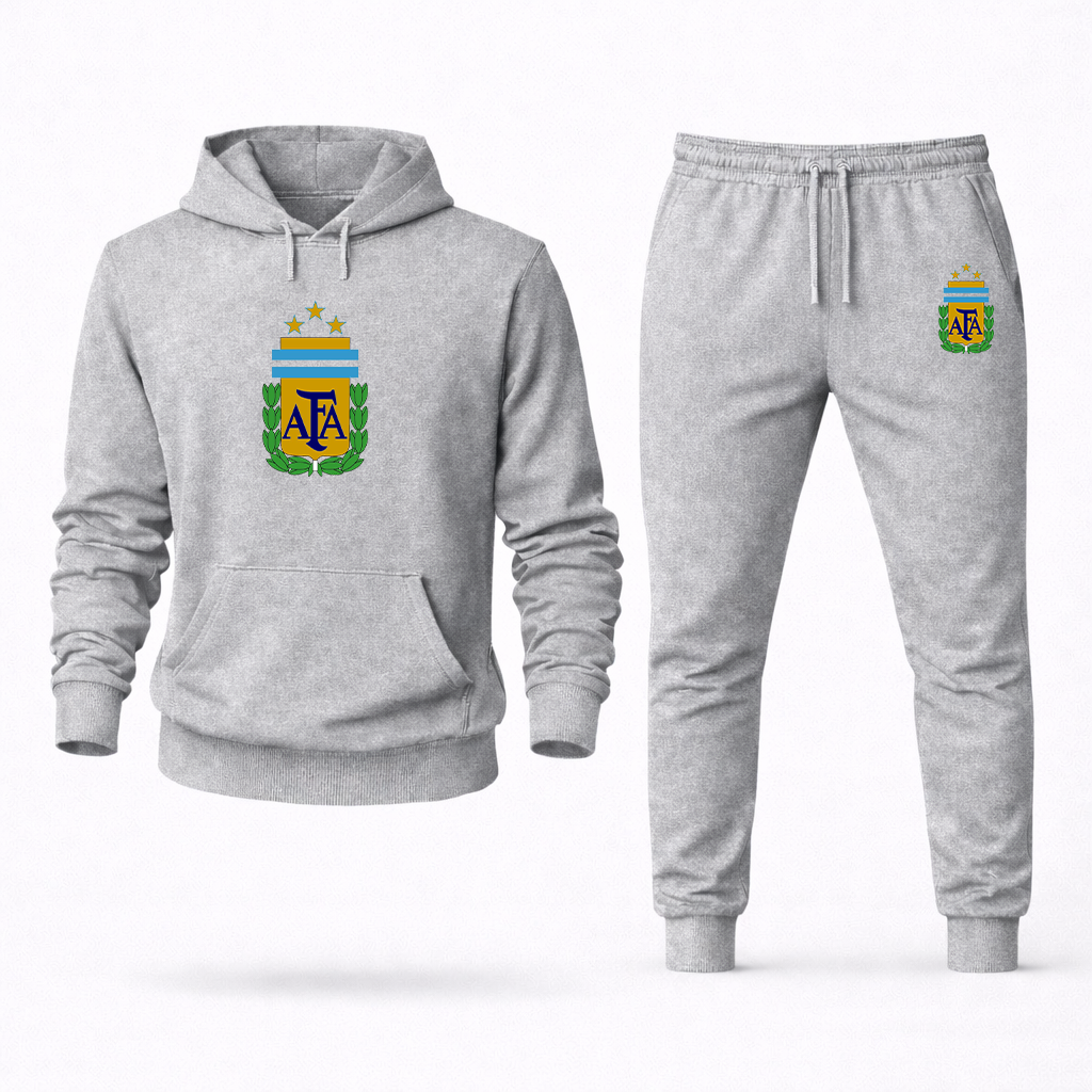 Men's Argentina National Soccer Team Logo Hoodie Joggers Set