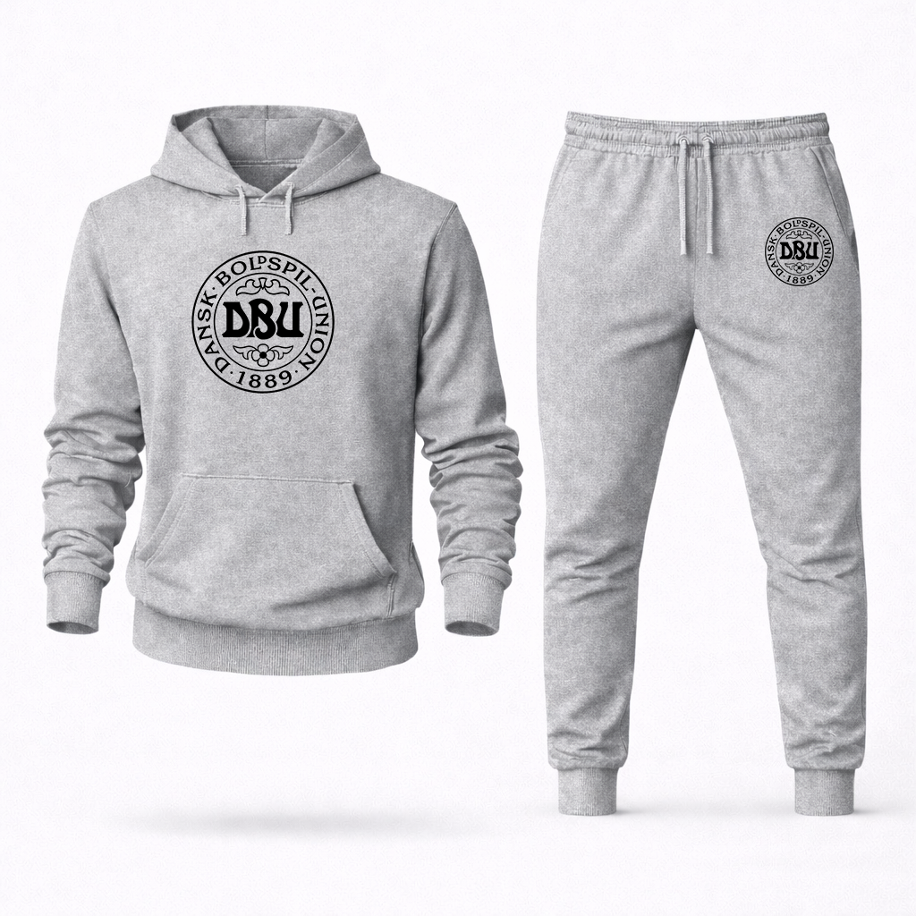 Men's Denmark Soccer Soccer Logo Hoodie Joggers Set