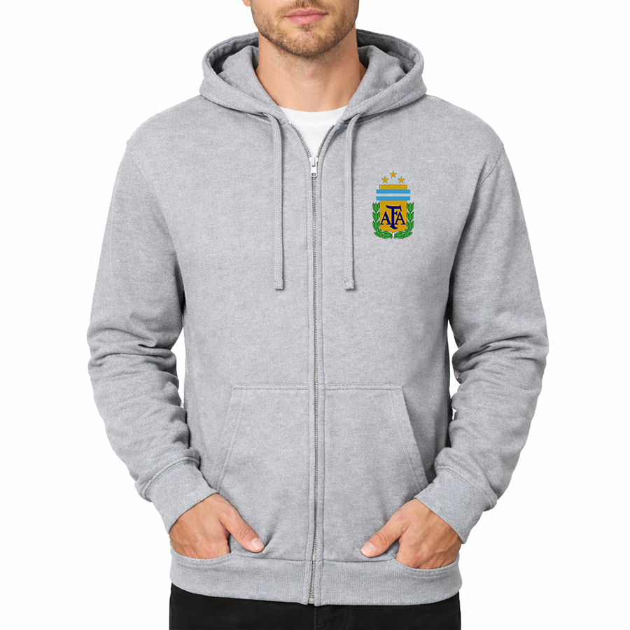 Men's Argentina National Soccer Team Zipper Hoodie
