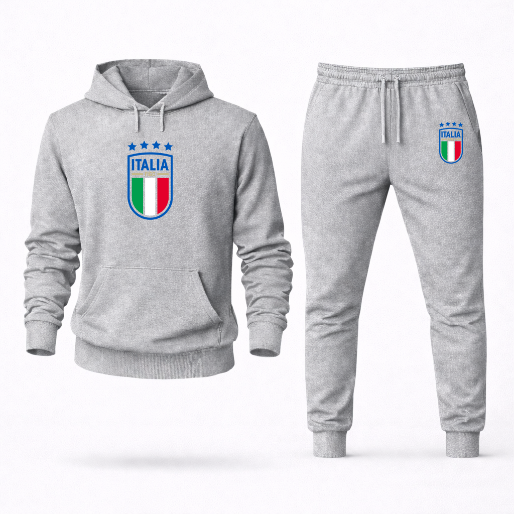 Men's Italy National Soccer Hoodie Joggers Set