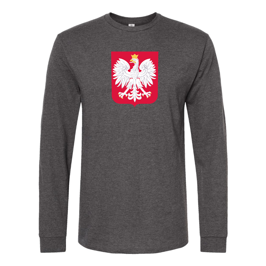 Men's Poland National Soccer Team Long Sleeve T-Shirt