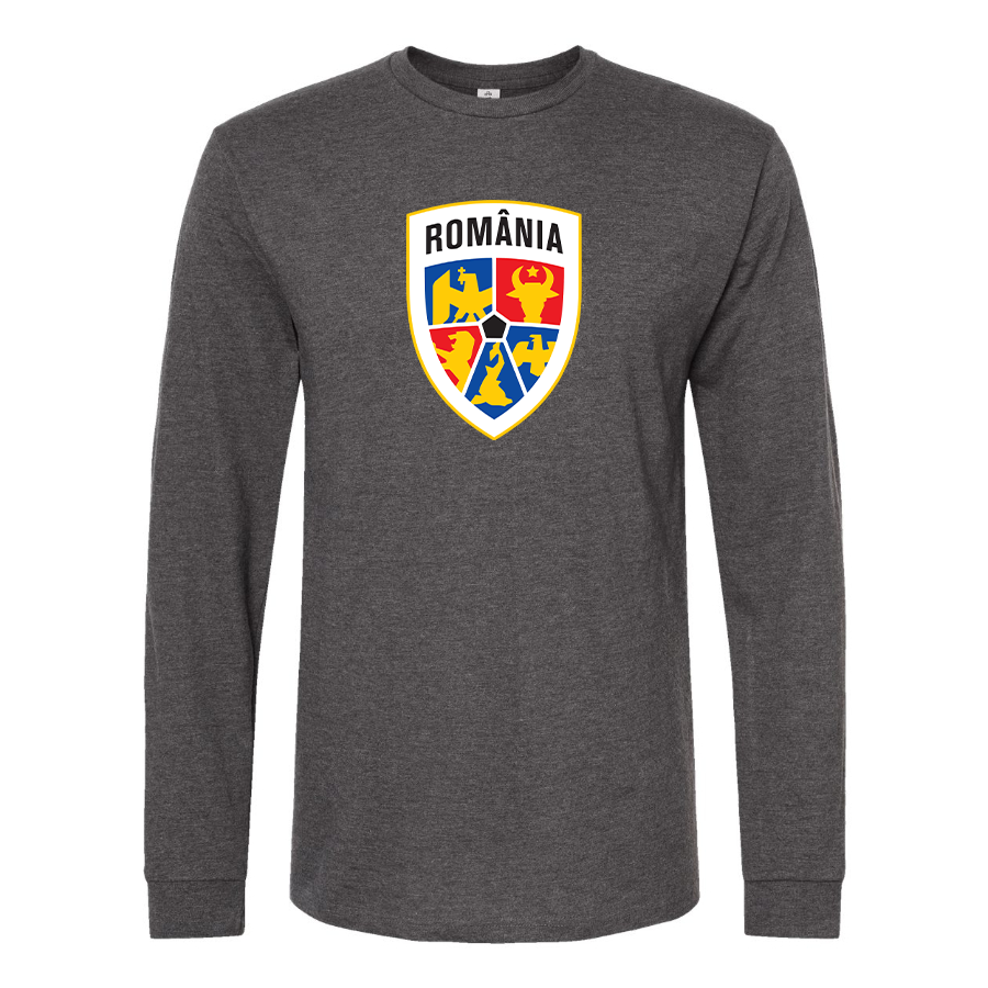 Men's Romania National Soccer Team Long Sleeve T-Shirt