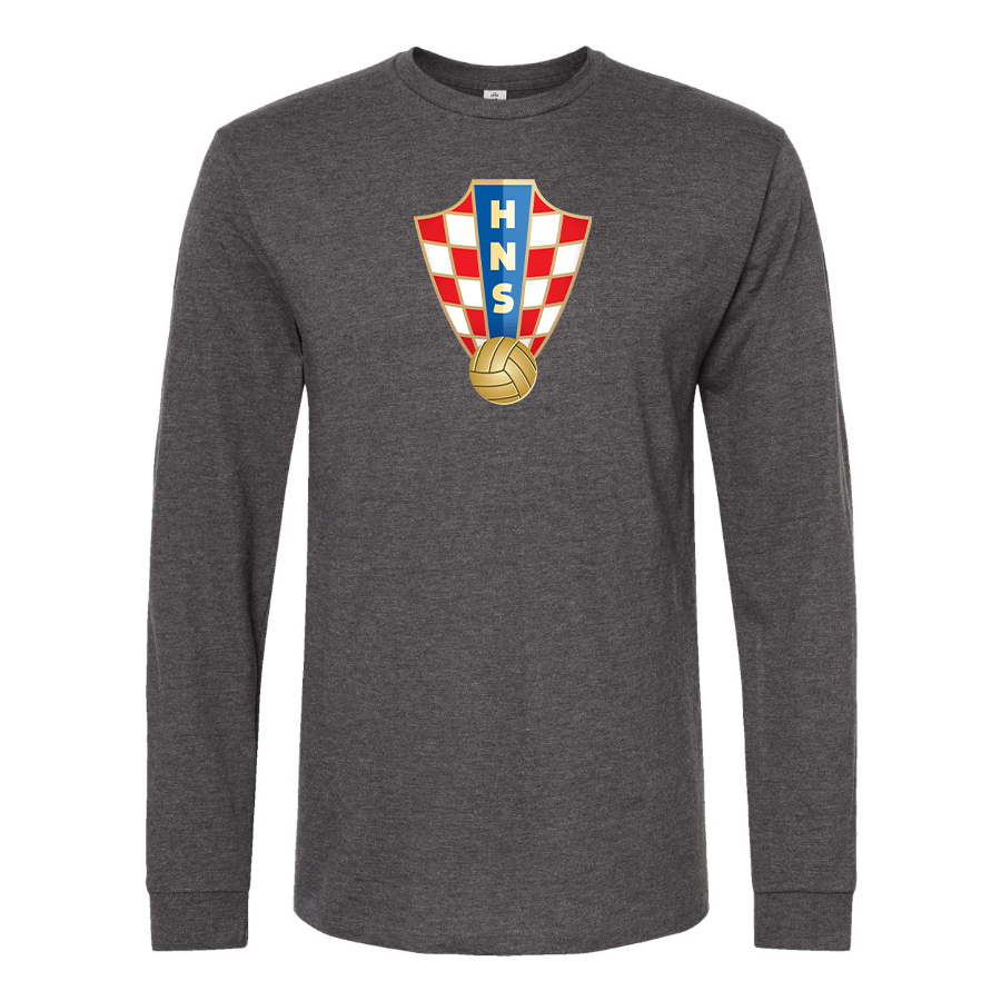 Men's Croatia National Soccer Team Long Sleeve T-Shirt