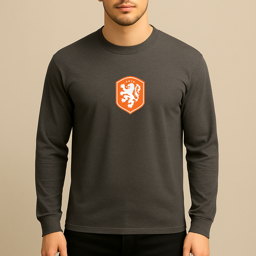 Men's Netherlands National Soccer Team Long Sleeve T-Shirt
