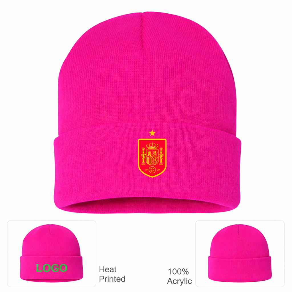 Spain Red Logo National Soccer Team Beanie Hat