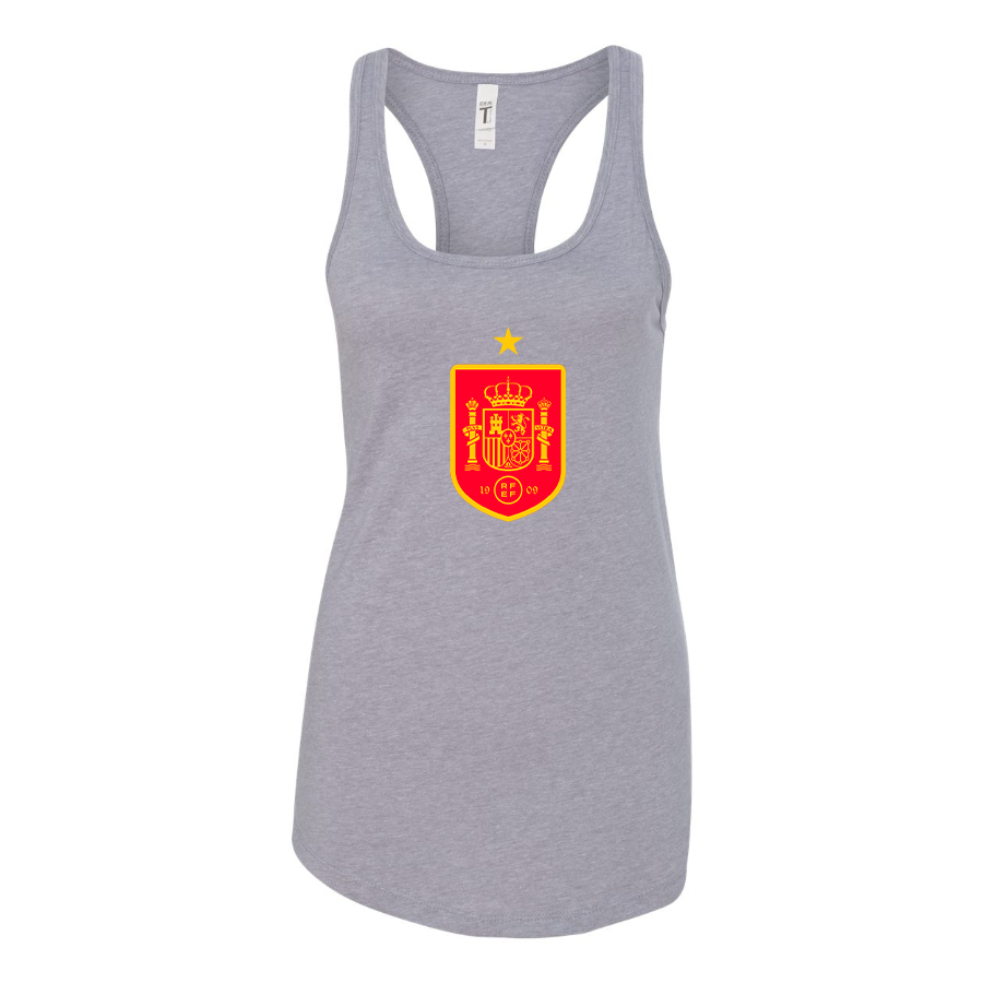 Women's Spain Red Logo National Soccer Team Racerback Tank Top