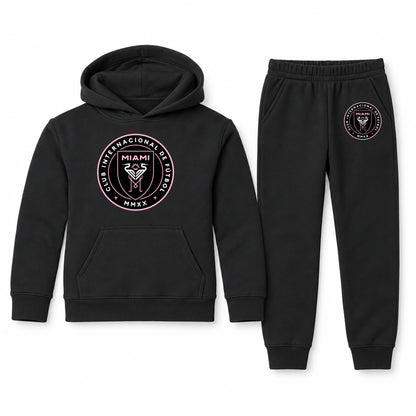 Inter Miami FC youth hoodie jogger set, Black, Youth Large ages 10–12