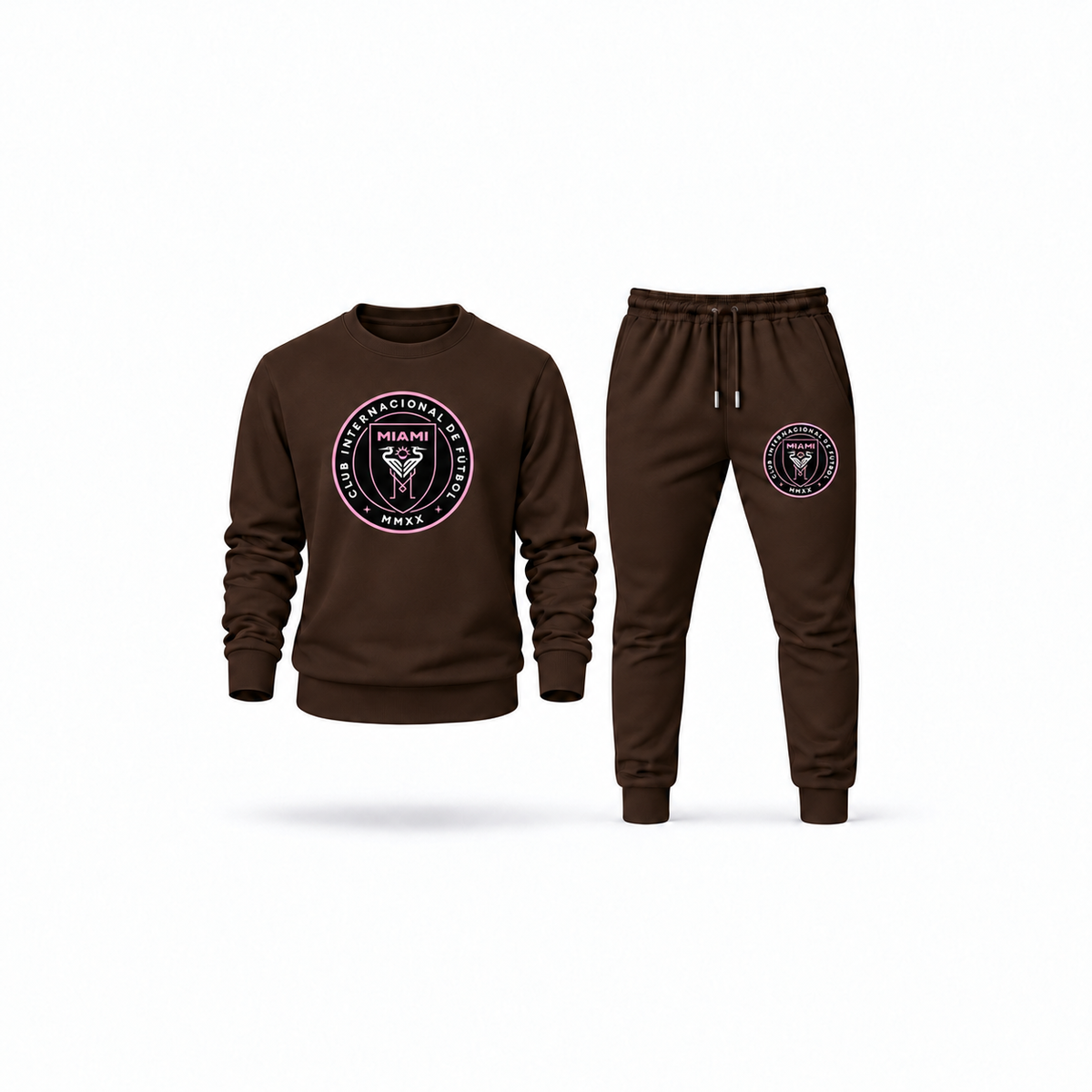 Men's Inter Miami FC Sweatshirt Joggers Set | Color: Brown | Main
