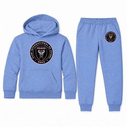 Inter Miami FC youth hoodie jogger set, Carolina Blue, Youth Large ages 10–12