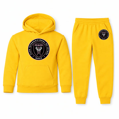 Inter Miami FC youth hoodie jogger set, Yellow, Youth Large ages 10–12