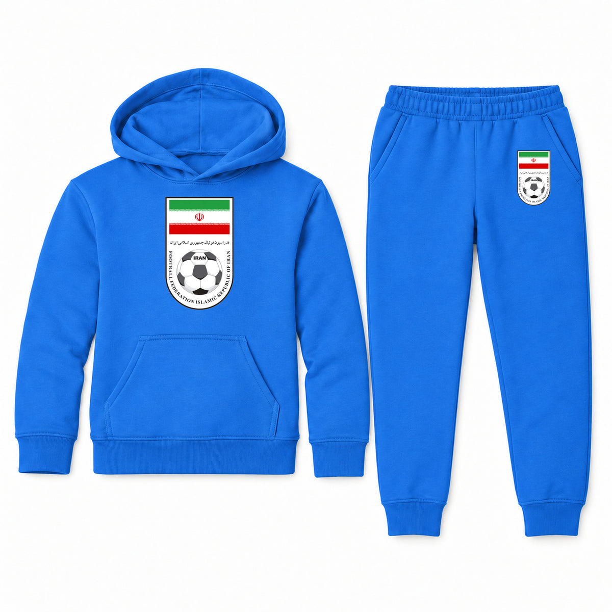 Iran National Soccer Team youth hoodie jogger set, Blue, Youth Large ages 10–12