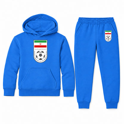 Iran National Soccer Team youth hoodie jogger set, Blue, Youth Large ages 10–12