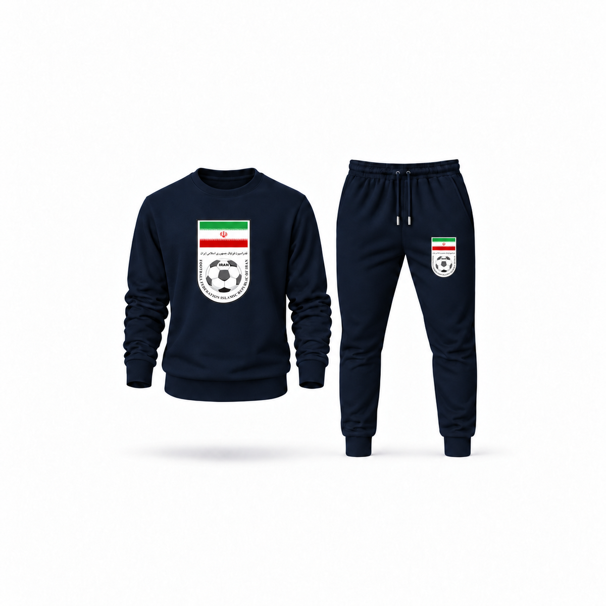 Men's Iran National Soccer Team Sweatshirt Joggers Set | Color: Navy | Main
