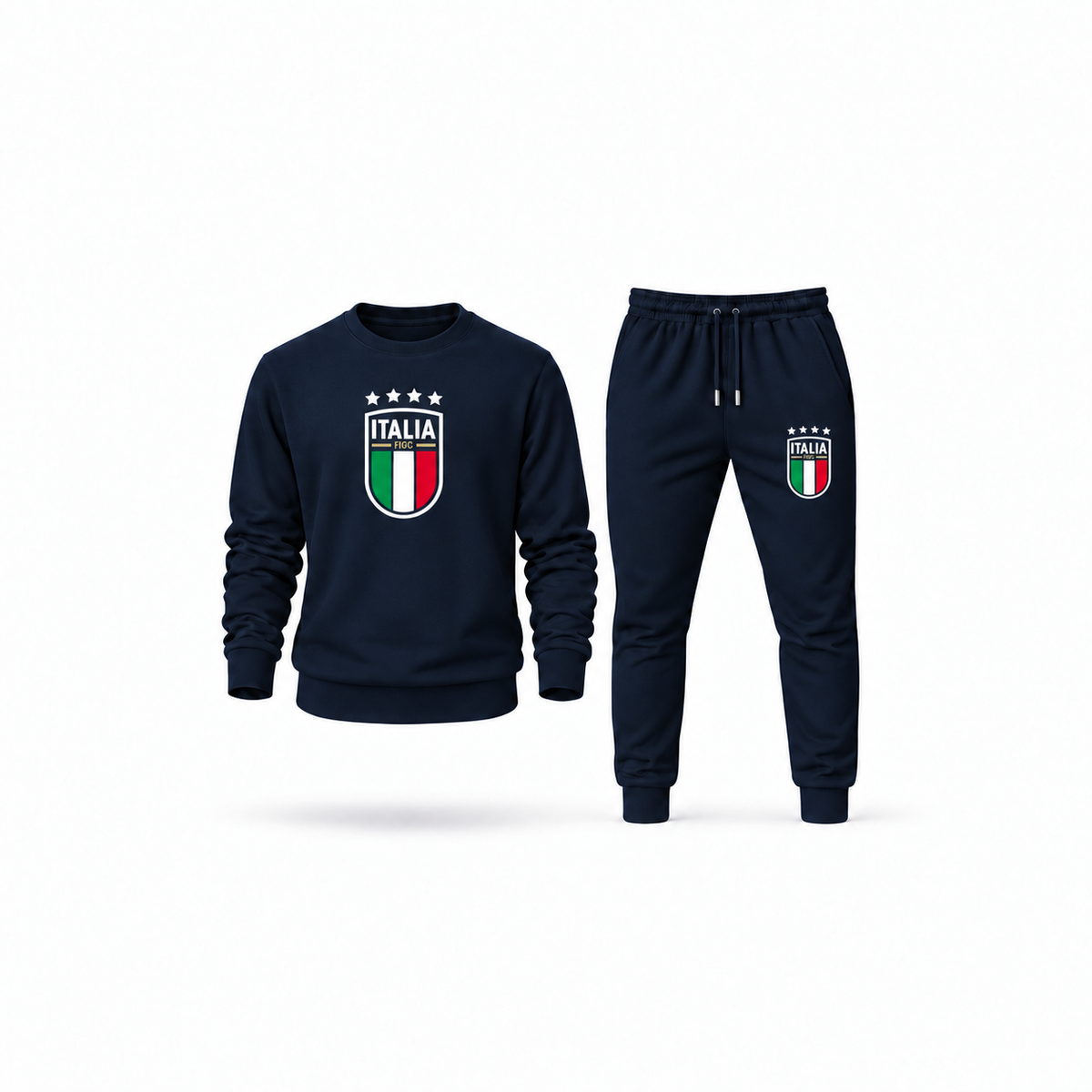 Men's Italy National Soccer Sweatshirt Joggers Set | Color: Navy | Main