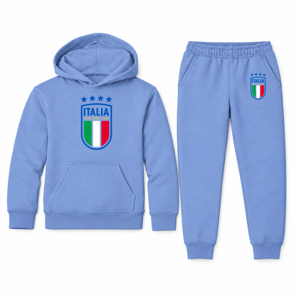 Italy National Soccer Team youth hoodie jogger set, Carolina Blue, Youth Large ages 10–12