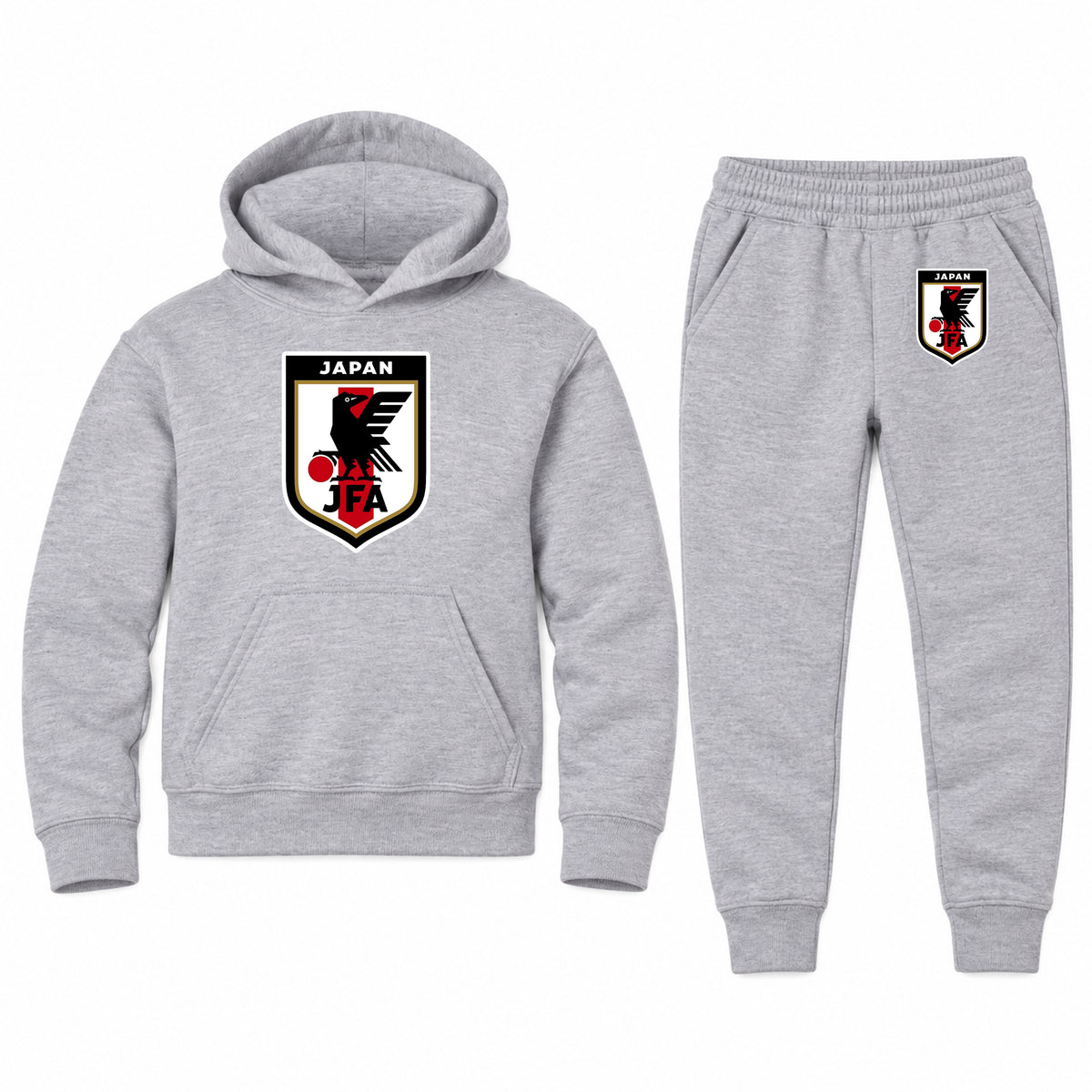 Japan National Soccer Team youth hoodie jogger set, Sports Grey, Youth Large ages 10–12