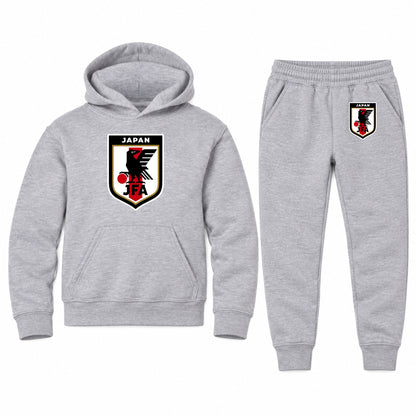 Japan National Soccer Team youth hoodie jogger set, Sports Grey, Youth Large ages 10–12