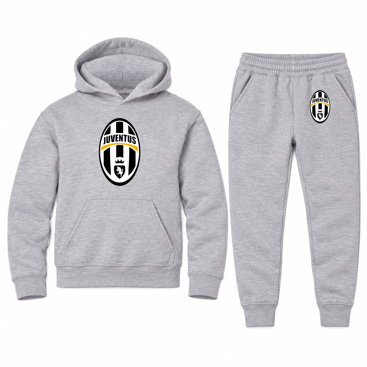 Juventus Football Club Classic youth hoodie jogger set, Sports Grey, Youth Large ages 10–12