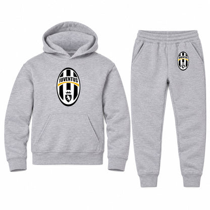 Juventus Football Club Classic youth hoodie jogger set, Sports Grey, Youth Large ages 10–12