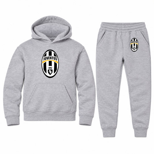 Juventus Football Club Classic youth hoodie jogger set, Sports Grey, Youth Large ages 10–12