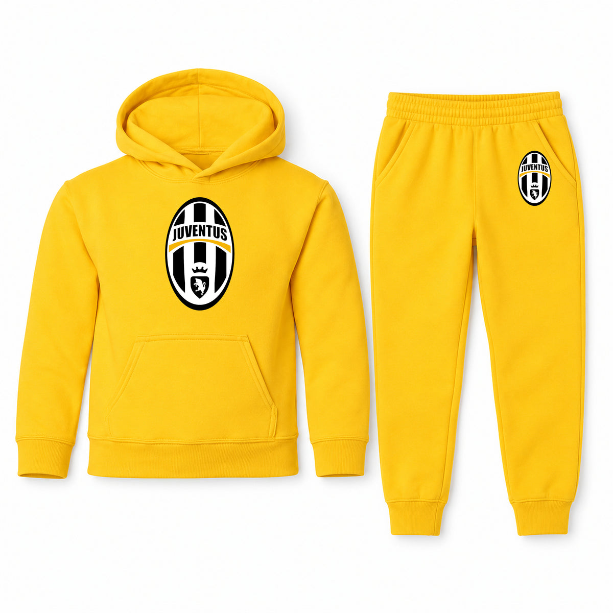 Juventus Football Club Classic youth hoodie jogger set, Yellow, Youth Large ages 10–12