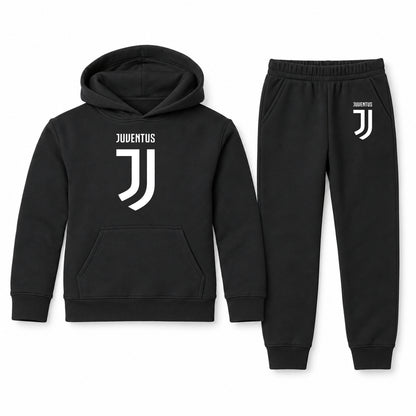 Juventus Soccer youth hoodie jogger set, Black, Youth Large ages 10–12