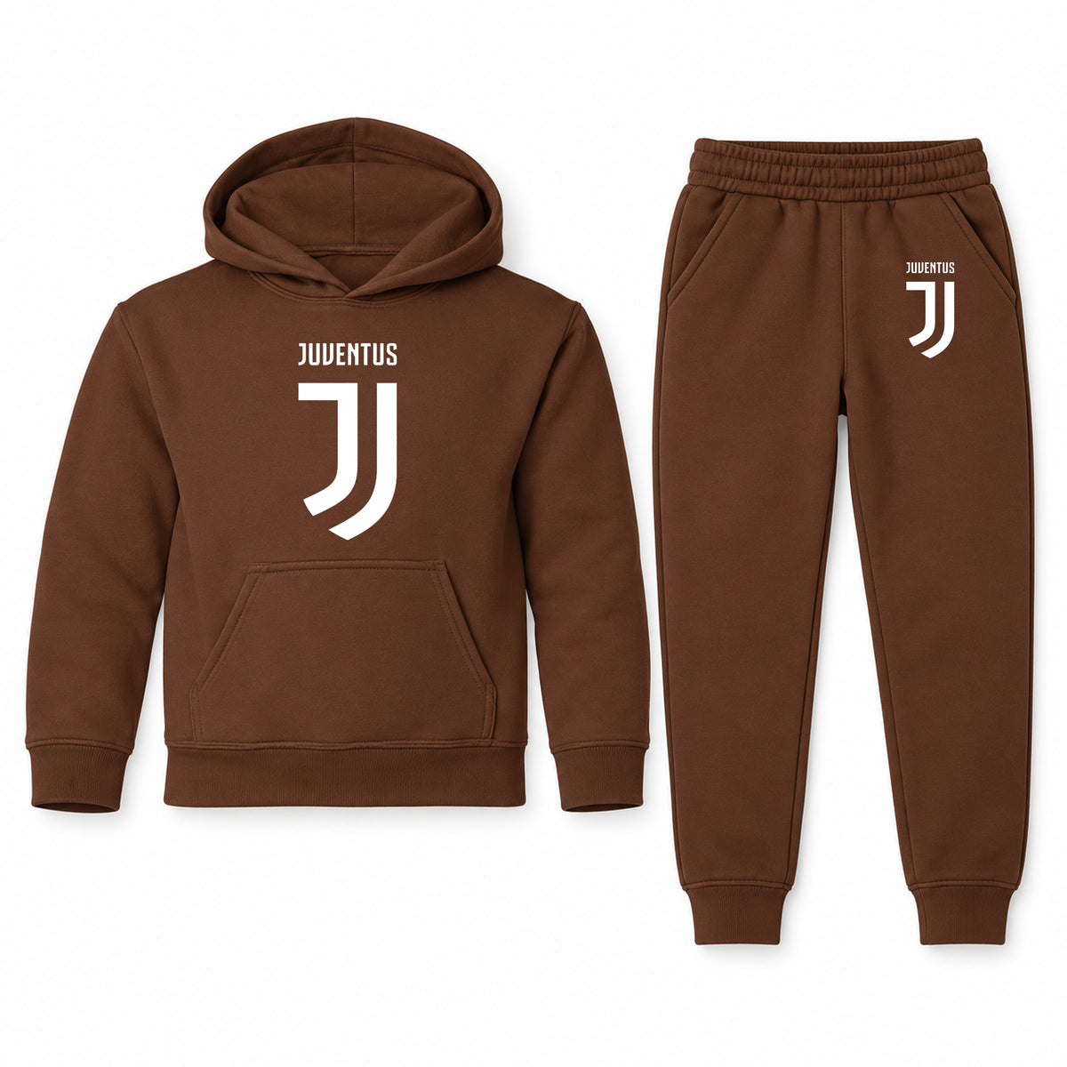 Juventus Soccer youth hoodie jogger set, Brown, Youth Large ages 10–12