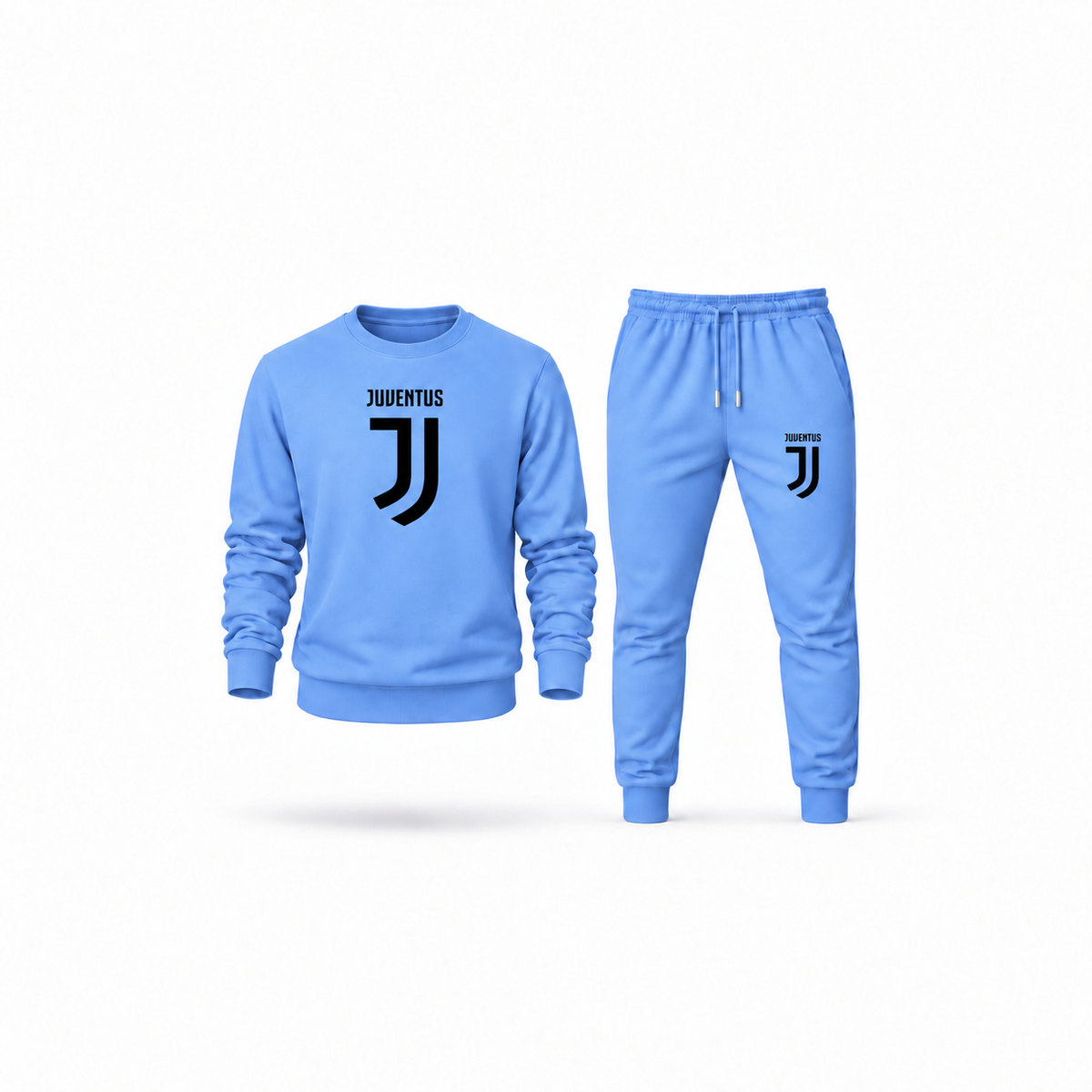 Men's Juventus Soccer Sweatshirt Joggers Set | Color: Carolina Blue | Main