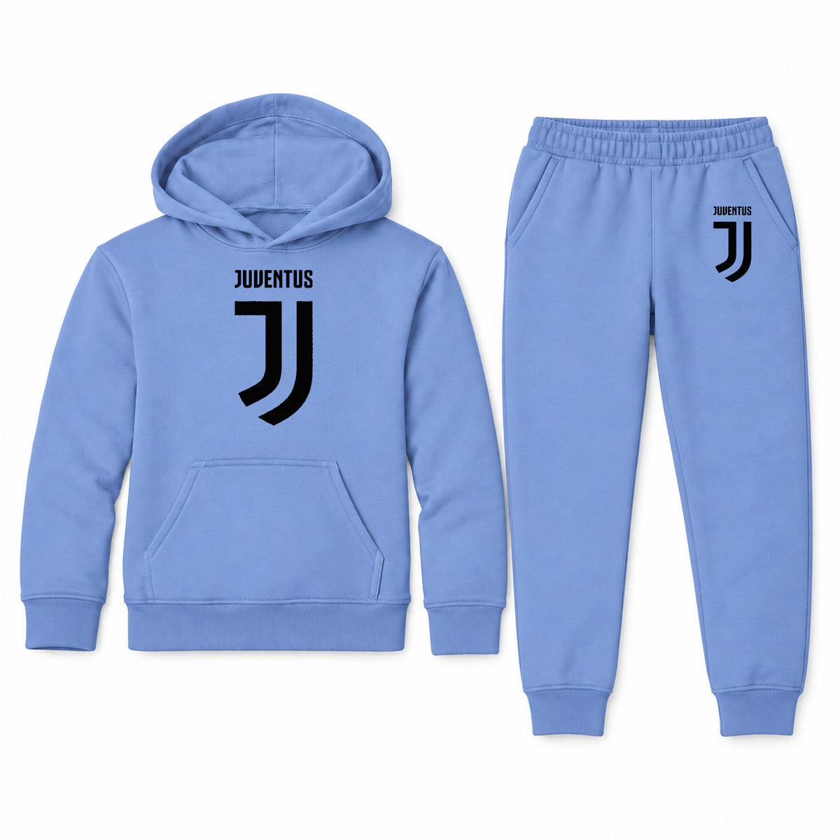 Juventus Soccer youth hoodie jogger set, Carolina Blue, Youth Large ages 10–12