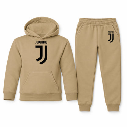 Juventus Soccer youth hoodie jogger set, Khaki, Youth Large ages 10–12