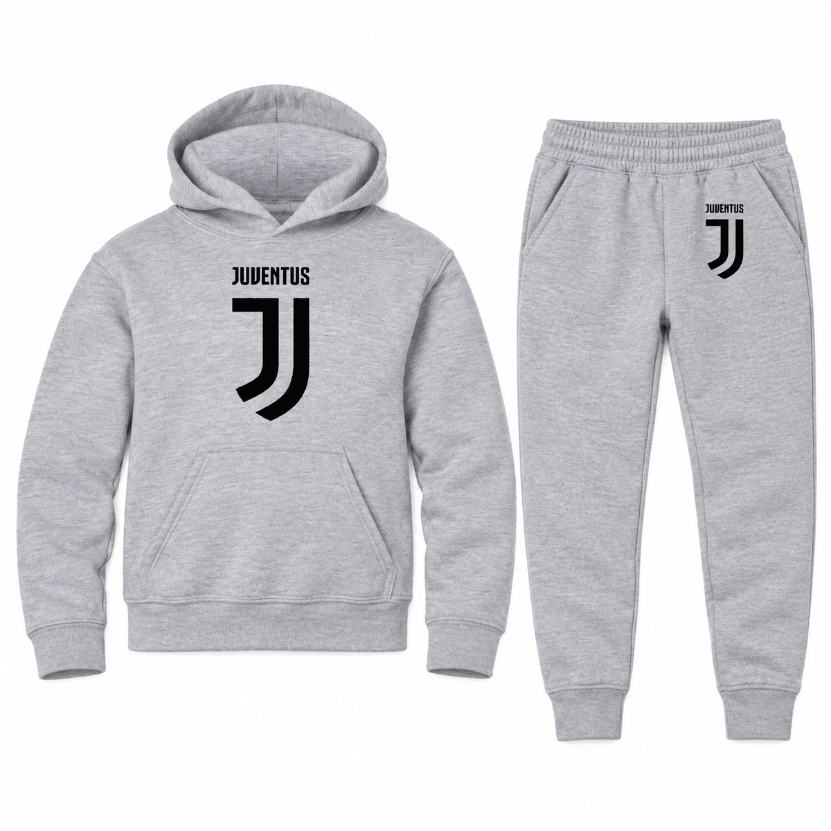 Juventus Soccer youth hoodie jogger set, Sports Grey, Youth Large ages 10–12