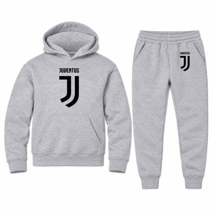 Juventus Soccer youth hoodie jogger set, Sports Grey, Youth Large ages 10–12
