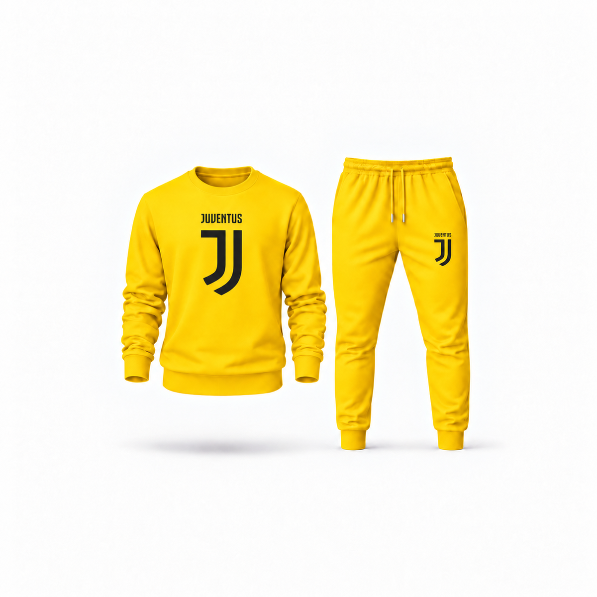 Men's Juventus Soccer Sweatshirt Joggers Set | Color: Yellow | Main