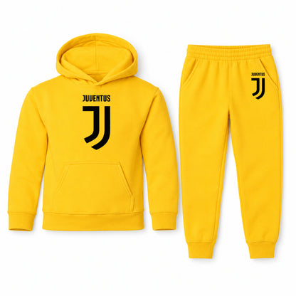 Juventus Soccer youth hoodie jogger set, Yellow, Youth Large ages 10–12