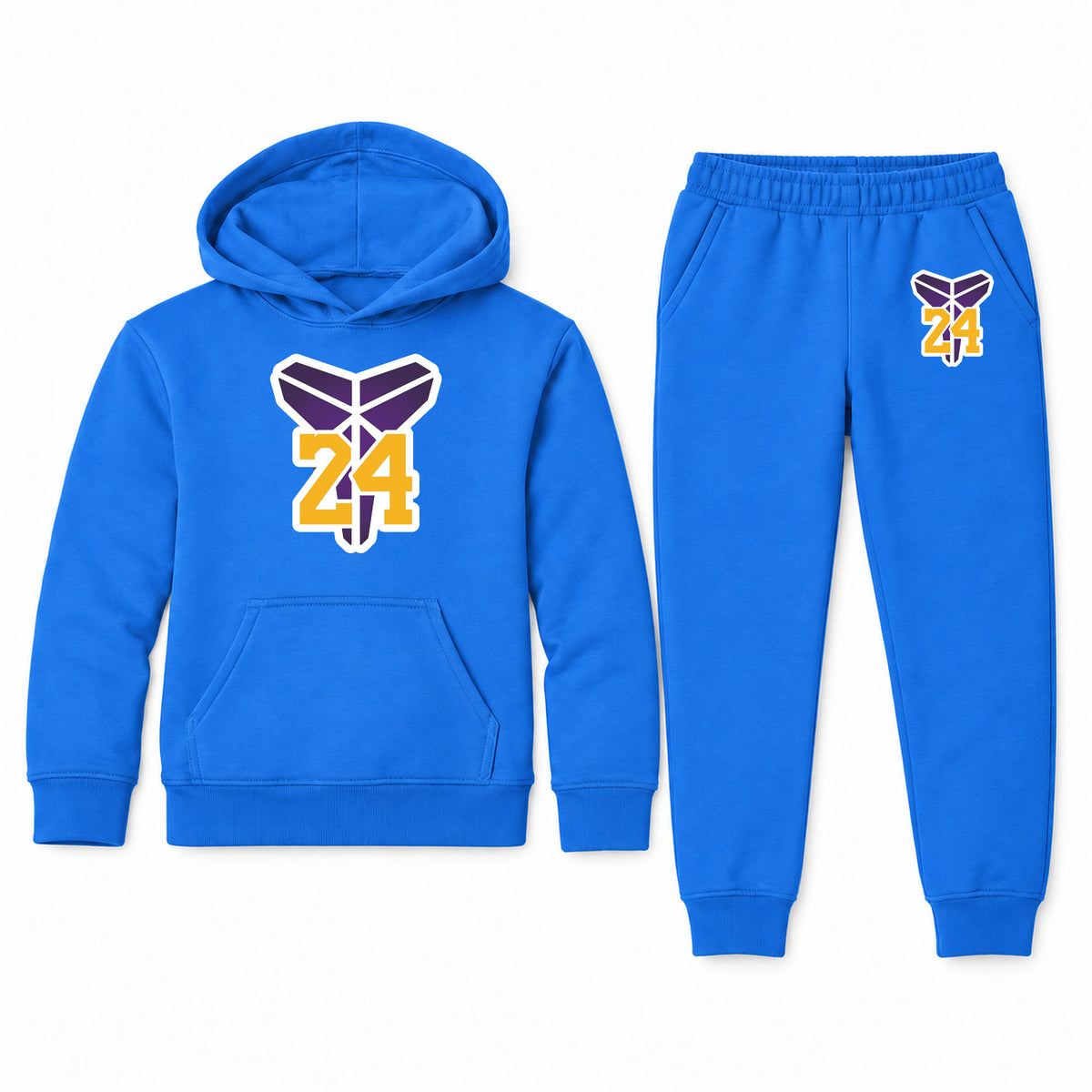 Kobe Bryant Mamba 24 youth hoodie jogger set, Blue, Youth Large ages 10–12