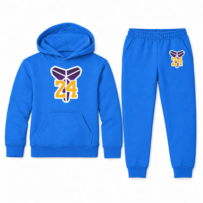 Kobe Bryant Mamba 24 youth hoodie jogger set, Blue, Youth Large ages 10–12