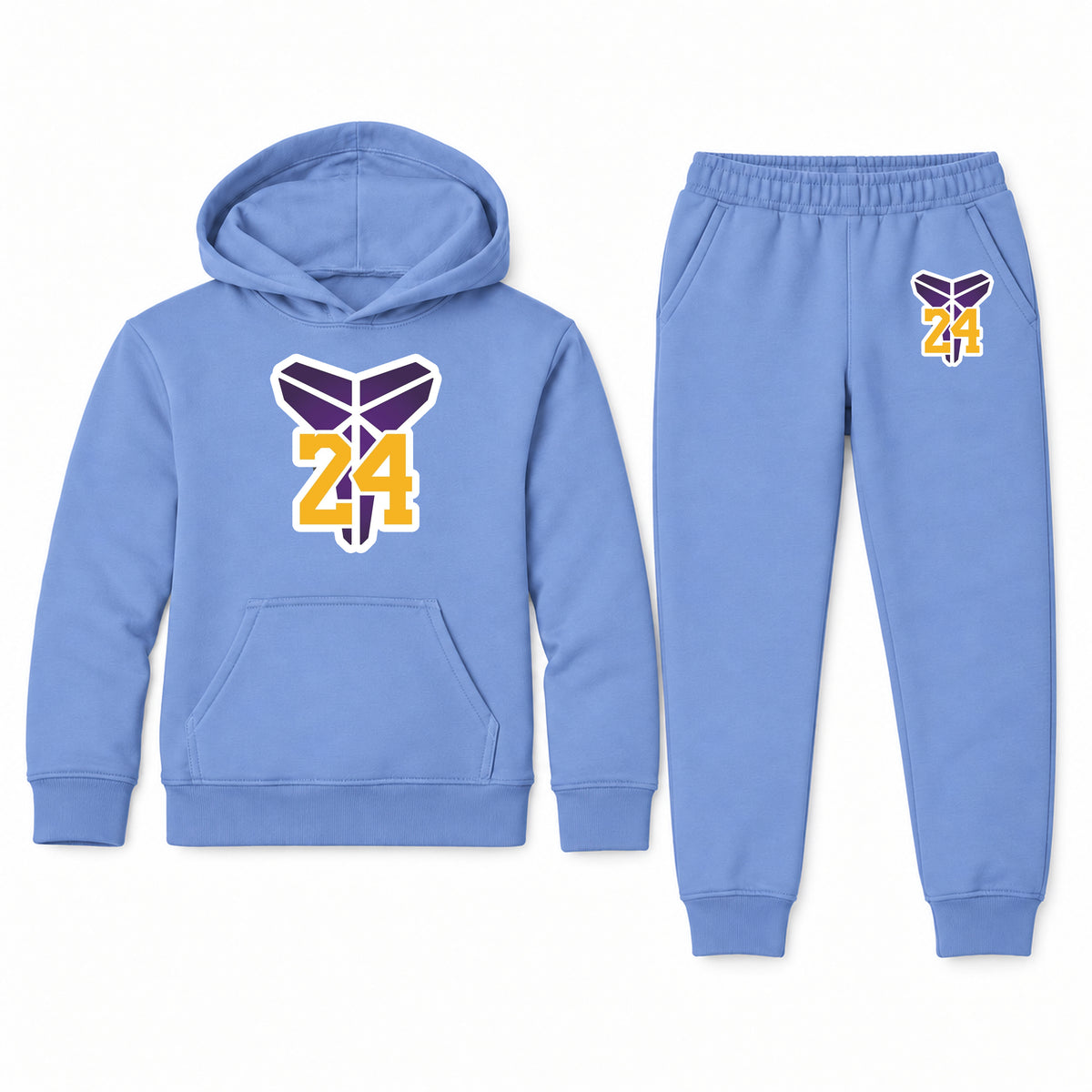 Kobe Bryant Mamba 24 youth hoodie jogger set, Carolina Blue, Youth Large ages 10–12